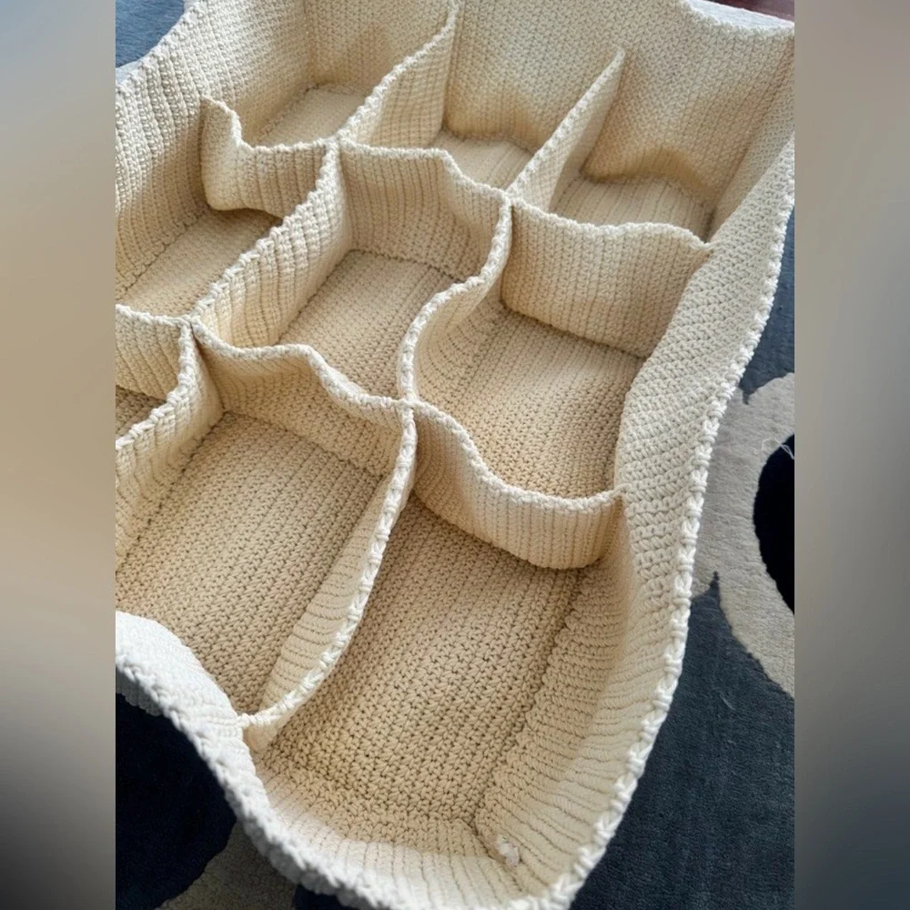 IKEA Komplement Drawer Organizer Ivory Crochet 9-Compartments Storage #0825255A